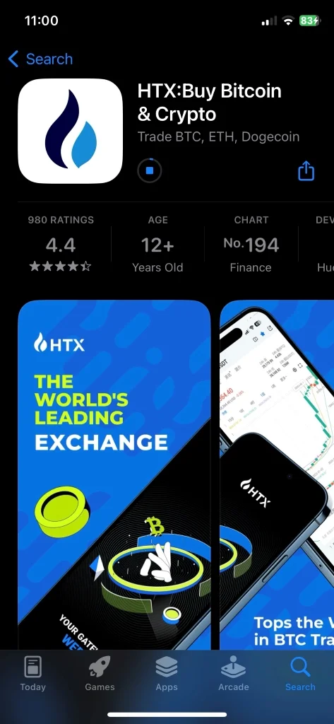 tải HTX App trên điện thoại IOS