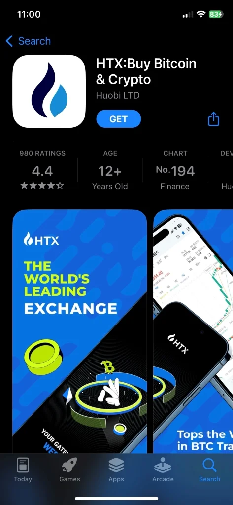 HTX App download trên IOS