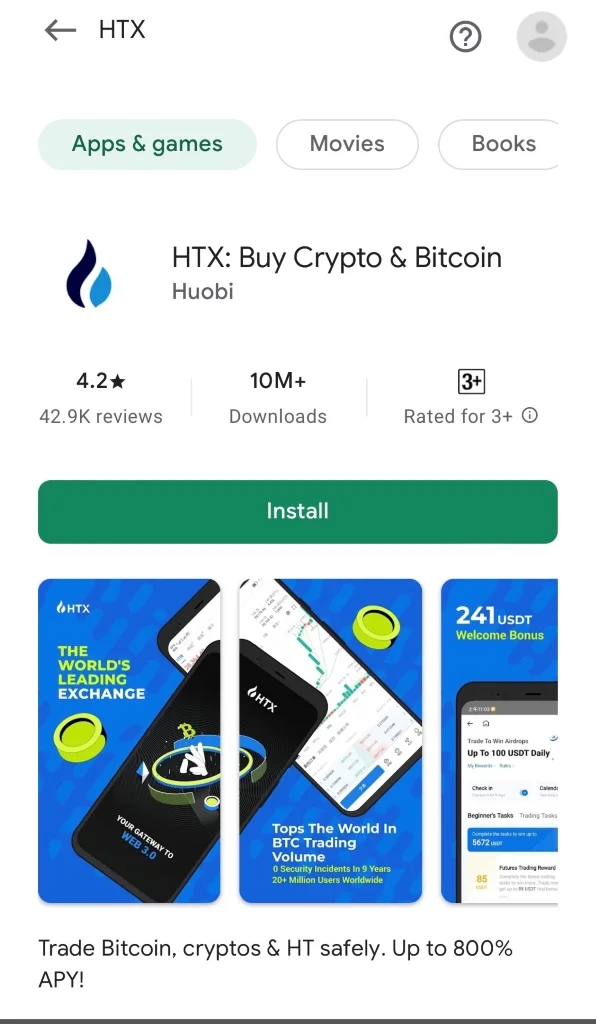 Hướng dẫn tải HTX Global app cho người mới